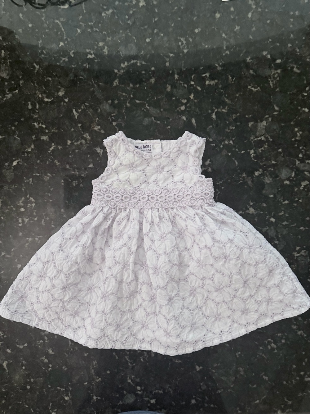 Blueberi Boulevard White Lace Eyelet Dress for Girls